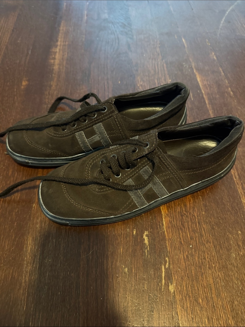 Hogan Women's Brown Suede Lace-Up Sneakers